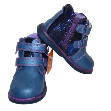Ортопедические демисезонные ботинки для девочки 22 размер, стелька - кожа, супинатор, 102-503-02