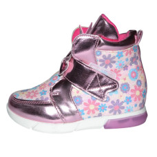 Демисезонные ботинки с ушками для девочки, зайчики 22 размер, кожаная стелька, супинатор, 101-74-812