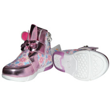 Демисезонные ботинки с ушками для девочки, зайчики 22 размер, кожаная стелька, супинатор, 101-74-812