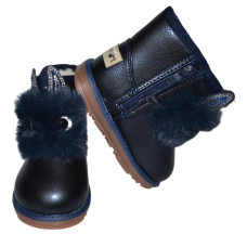 Теплые угги с ушками и глазками 28 размер, сапожки для девочки, 102-90-52