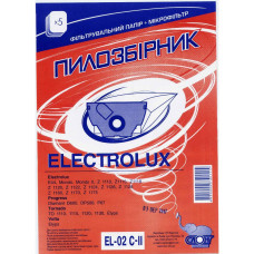 Мешки для пылесоса Electrolux, пылесборники EL-02 C-II бумажные, Слон, 5 шт, 801-EL02-2