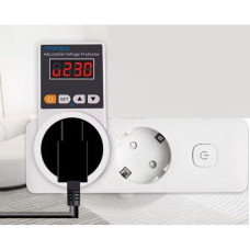 Реле напряжения в розетку, индикатор напряжения, 16A, 140-300В, 3600Вт, настройка напряжения и задержки включения, 150-66507