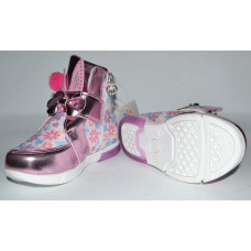 Демисезонные ботинки с ушками для девочки, зайчики 22 размер, кожаная стелька, супинатор, 101-74-812