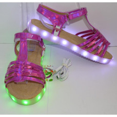 Светящиеся босоножки для девочки  размер, подзарядка, 11 режимов LED подсветки, 109-966-69+