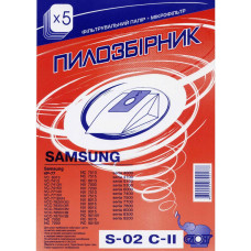 Мешки, пылесборники S-02 C-II для пылесосов SAMSUNG бумажные, Слон, 5 шт, 801-S02-2