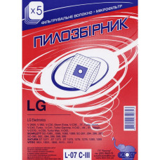 Мешки пылесборники L-07 C-III для пылесосов LG, микроволокно, Слон, 5 шт, 801-L07-3