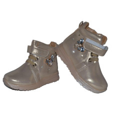 Золотистые демисезонные ботинки для девочки 23,26 размер, 101-27-120