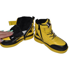 Демисезонные ботинки для девочки, хайтопы 27 размер, кожаная стелька, супинатор, желтые, 101-600-1643