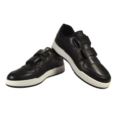 Черные кеды, кроссовки на липучках  размер, унисекс, 107-24-742